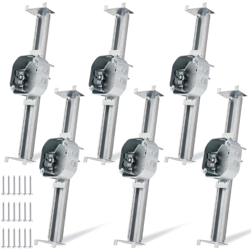Tandefio 6 Pcs Adjustable Ceiling Fan Bracket Ceiling Mounting Bracket Electrical Box for Fans and Light Fixtures, 14.7 Inches in Length