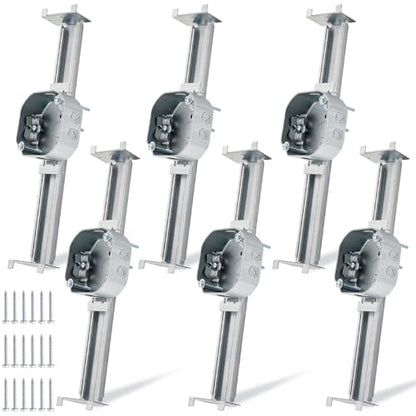 Tandefio 6 Pcs Adjustable Ceiling Fan Bracket Ceiling Mounting Bracket Electrical Box for Fans and Light Fixtures, 14.7 Inches in Length