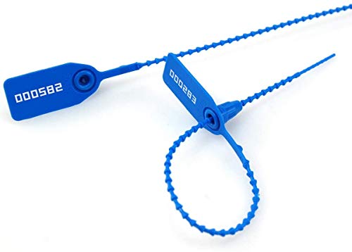 1000 Numbered Security Seals for First Aid Kit Plastic Zip Ties Disposable Self Locking Tamper Label for Cloth Fire Extinguisher 250mm (Dark Blue) - color: Dark Blue, size: 1000