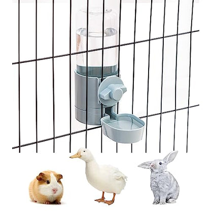 Rabbit Water Bottle 17 OZ Bunny Hanging Water Fountain Automatic Guinea Pig Water Dispenser No Leak Drinking Feeder for Bunny Chinchilla Hamsters Cat Dog Small Animals (Blue)