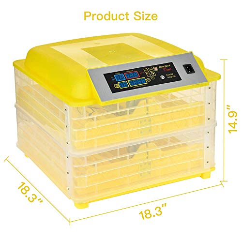 SUNCOO Digital 96 Egg Incubator for Hatching Eggs with Automatic Turner Intelligent Temperature & Humidity Control for Chicken Ducks Goose Birds Hatching Poultry Hatcher W/Three Output Channels