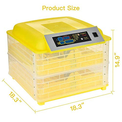 SUNCOO Digital 96 Egg Incubator for Hatching Eggs with Automatic Turner Intelligent Temperature & Humidity Control for Chicken Ducks Goose Birds Hatching Poultry Hatcher W/Three Output Channels