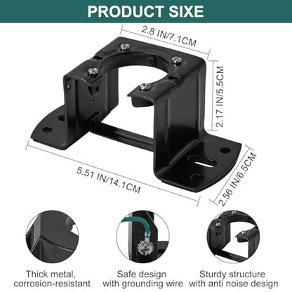 2PCS Ceiling Fan Mounting Bracket, Heavy-Duty Carbon Steel Sloped Cathedral Ceiling Canopy Bracket for High-Ceiling Applications with Ground Wire & Mounting Hardware (Black) - size: 2 Pack Bracket