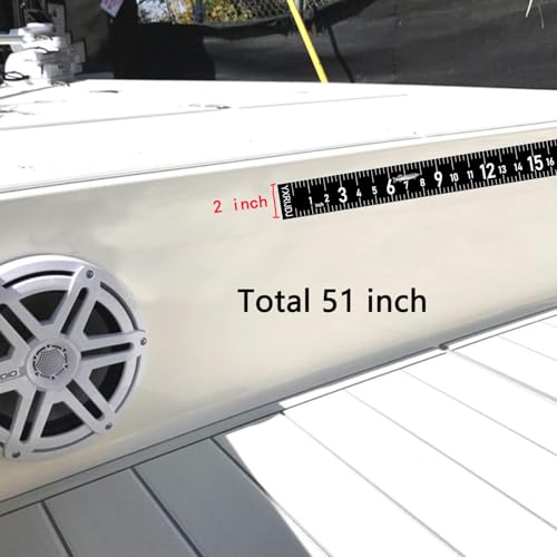 51 Inch Fishing Ruler for Boat Waterproof Fishing Measuring Tape Black Self Adhesive Reflective Boat Ruler Sticker Glow Tape in The Dark - color: Black