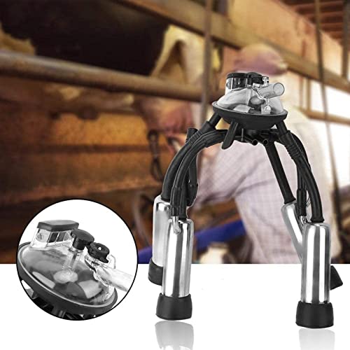 HEEPDD Professional Cow Milking Machine 200L Vacuum Pump Teat Cups Silicone Liners Milk Collection System for Large Herd Efficiency 95% Milk Extraction Rate Reduces Mastitis in Dairy Farm Operations