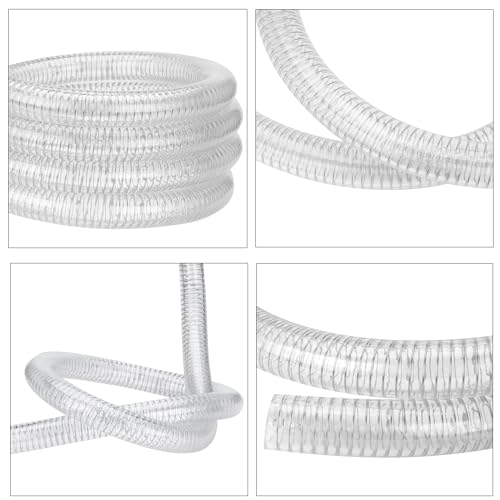 1"id-50ft PVC Reinforced Tubing Steel Wire Suction Flexible Hose Vinyl Tubing Heavy Duty PVC Vacuum Hose Drain Fuel Oil Gas Water for Marine Bilge Pump Pond Spa - size: 1"ID, style: 50 feet
