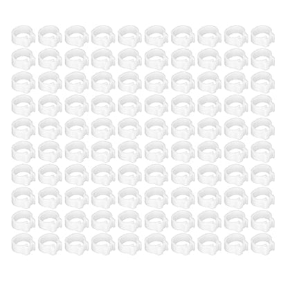 Omabeta 100PCS Reusable 8mm Pigeons Identification Leg Rings for Easy Dovecot Management and Marking, Lightweight Plastic Bands for Poultry Supplies (White) - color: White