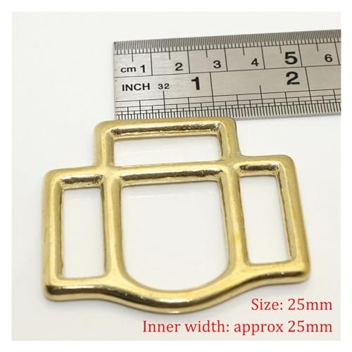 Solid Brass Horse Halter Square 3-Sided Halter Bridle Buckles Equestrian Equipment Leather Craft DIY Accessory(Size:25mm) - size: 25mm