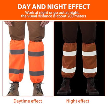 A-SAFETY unisex-adult Class E Two-tone Mesh Leg Gaiters - color: Kint Orange