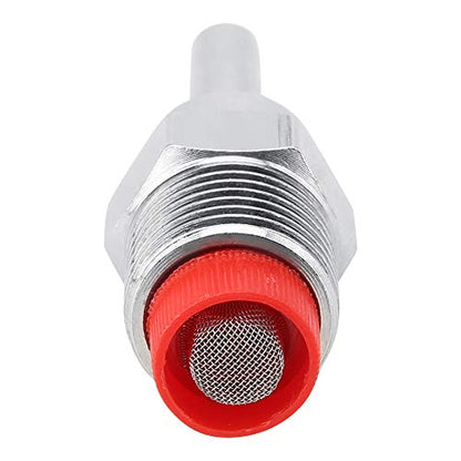5 Pieces Automatic Pig Waterers Thread Stainless Steel Pig Waterer Nipple Fountains Drinkers with Red Hat Long Rod Water Trough for Sows Piglets Drinking Water