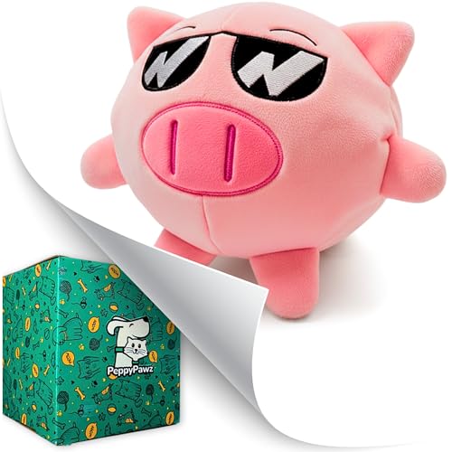 Piggy 3 in 1 Plush Pig Dog Chew Toy with Squeaky Ball Inside for Aggressive Chewers, Super Interactive, No Stuffing, Strong Tough Heavy Durable, Birthday Gift Box for Small & Large Breeds - color: Pink