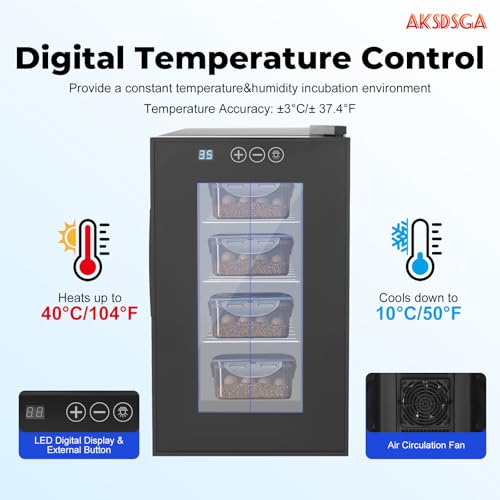 23L Reptile Incubator Cabinet Incubators for Hatching Eggs, Constant Temperature& Humidity Intelligent Reptile Egg Incubator with 10-40°C Cooling and Heating Temperature Control