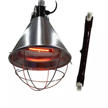 IVS 250W Bulb Infrared Halogen Lamp Holder - Livestock Heating Equipment | 14.5” x 8.5” Durable Heat Lamp - Safe Piglets Poultry Small Chicks Equipment