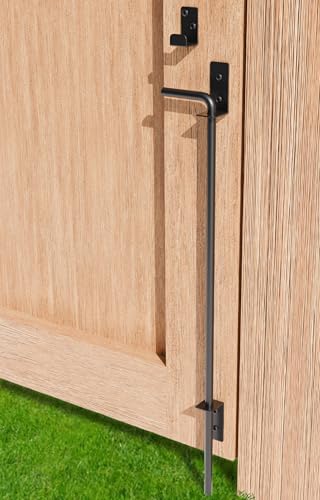 24" Heavy Duty Cane Bolt Gate Drop Rod Extra Thick Hardware Ground Latch for Wood PVC Vinyl Metal Fences Gates, Double Doors, Black Solid Steel-1 Pack - color: 24 Inch
