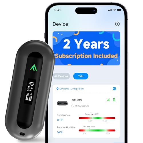 Cellular Temperature Monitor for RV Pet Safety – 4G Remote Temperature, Humidity & Power Outage Monitor for Vacation Home & Server Room | App Controlled | No WiFi | 2 Year Subscription Included | Swiss-Precision Sensor with 30-Second Updates for Faster Al