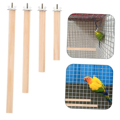 BESPORTBLE Bird Perches for Parrots and Parakeets 4pcs Wooden Bird Cage Perch Stand Accessories Non-Slip Grip for Medium Chickens