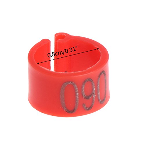 100-Pack 8mm Bird Leg Bands with Numbers Pigeons Foot Bands Clip Rings for Chicken for Quail Poultry