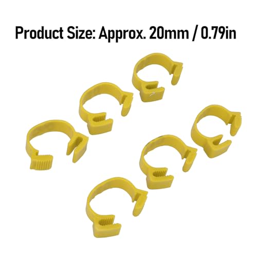100PCS 20mm Chicken Leg Bands, 001 to 100 Numbered Colorful Chicken Birds Poultry Identification Leg Bands for Chicks Ducks Pigeons Goose Quail Yellow (Yellow) - color: Yellow