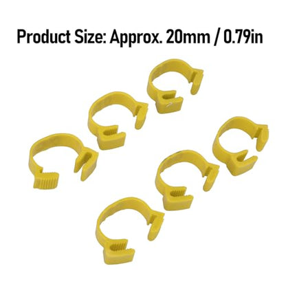 100PCS 20mm Chicken Leg Bands, 001 to 100 Numbered Colorful Chicken Birds Poultry Identification Leg Bands for Chicks Ducks Pigeons Goose Quail Yellow (Yellow) - color: Yellow