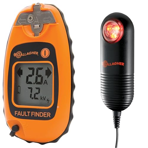 Gallagher Electric Fence Fault Finder Meter with Live Fence Indicator | Fence Voltage and Current Tester + LED Pulse Monitor | Find Shorts Fast and Confirm Fence Is Hot | For Wire Tape Polywire and Ne