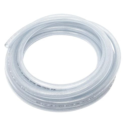 Gloxco Clear Braided PVC Tubing, Food Grade, Heavy Duty Reinforced Hose, 1/2" ID, 25 Ft Length - size: 1/2" x 25 Ft