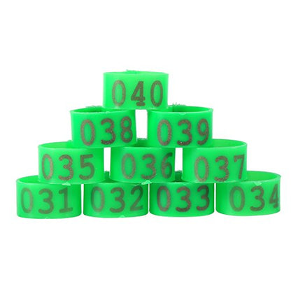 Poultry Leg Bands, 6 Colors 100PCS/Bag 16MM 001-100 Numbered Plastic Poultry Chickens Ducks Goose Leg Bands Rings for Chickens Gamefowl Turkey Duck Goose(Green) - color: Green