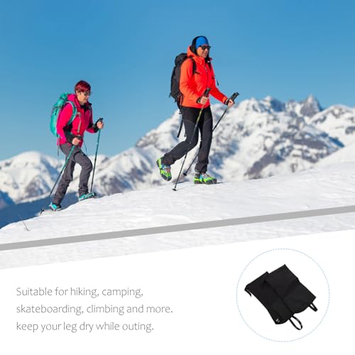 Unisex Waterproof Hiking Gaiters Snowproof Leg Warmers Extended Boot Covers M Size Black for Trekking in Snow Outdoor Protection