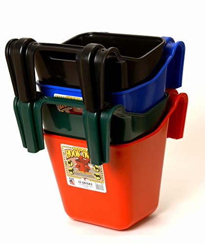 Little Giant® Plastic Hook Over Feeder | Mountable Livestock & Pet Feed Bucket | Horse Feed Bucket | Made in USA | 12 Quarts | Green - color: Green, size: 12 quart
