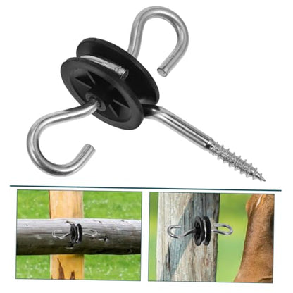 Happyyami 4pcs Screw-in Insulators for Electric Fence Accessories for Posts Secure Connection for Livestock and Farm Use
