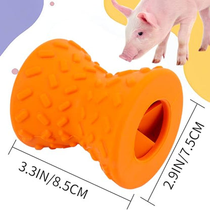 Treat Dispensing Ball for Pigs, Pig Enrichment Toys Food Dispenser for Mini Pigs, Slow Feeder Training Toy Pet Interactive Foraging & Rooting Toys for Pigs to Play with