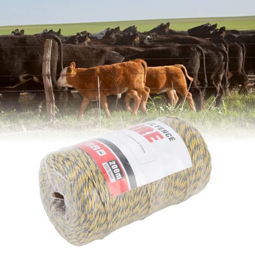 Electric Fence Wire, 6 Strand Stainless Steel 200M Poly Wire Electric Fencing Wire, Durable Polywire Electric Fence for Livestock(MLD-040C) - color: 040C
