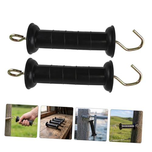 SOLUSTRE 4pcs Electric Fence Gate Handles with Spring Insulators for Ranch and Outdoor Use Plastic Construction for Easy Installation and Reliable Gate Control