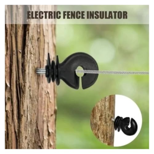 Electric Fencing Ring Insulators Electric Fence Insulators Screw in for Wood Post Easy Install Ranch Farm Fencing Supplies All Weather(10pcs) - color: 10pcs