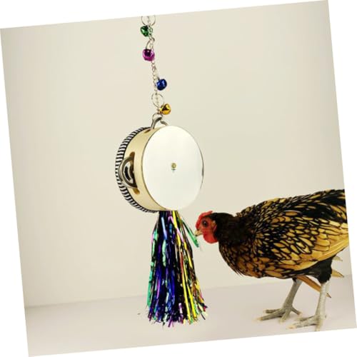 ORFOFE Double-Sided Stainless Steel Chicken Mirror Toy Fun Hen Rooster Plaything for Coop Activities Boredom Relief and Self-Entertainment