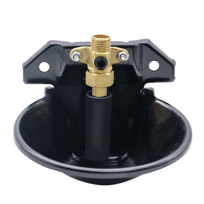Automatic Goat Sheep Waterer Bowl with Copper Touch Valve | Thickened Steel, No Spill Livestock Water Trough for Goat,Sheep,Pig , Farm Water Drinking Equipment - color: BLACK