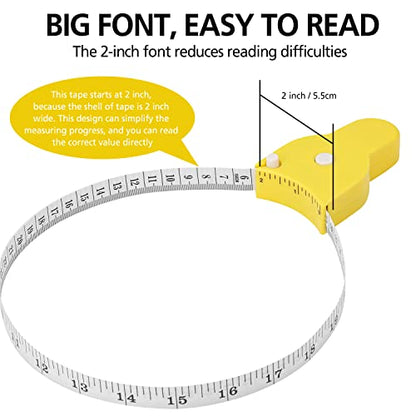 2PCS Tape Measure Body Measuring Tape 60inch (150cm), Retractable Measuring Tape for Body Measurement & Weight Loss, Accurate Body Tape Measure for Fitness, Tailor, Sewing, Handcrafts, Clothes,Yellow - color: Yellow