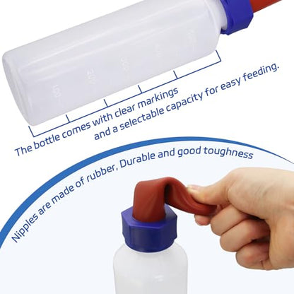 2PCS Calf Feeder Milk Bottle Livestock Drinking Bottles Calves Nursing Milk Feeding Bottle for Farm Livestock Supplie (500ml) - size: 500ml
