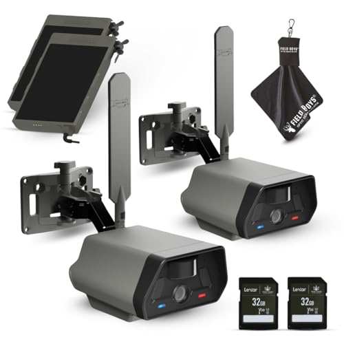 TACTACAM Defend Cellular Security Camera 2-Pack Bundle – 2 Solar Panels + 2 Lexar 32GB SD Cards – 4G LTE No WiFi Needed – Wireless Outdoor Camera for Property, Cabin, Ranch, Job Site