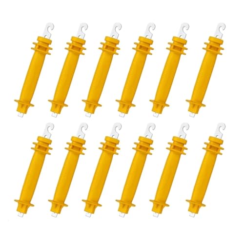 Sturdy 4 pcs Electric Fence Rubber Gate - Spring Handles Insulated Plastic Handle for Garden Farm Heavy Stamped Steel Hook