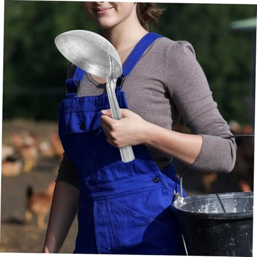 Iron Ladle Scoop for Feeding and Watering Heavy Duty Spoon Ergonomic Handle for Farm and Garden and Reusable Cooking Utensil for Livestock and Plants