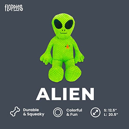fabdog Floppies Plush Dog Toy - Cute & Durable Squeaky Dog Toys - Best Squeak Toy for Puppies and All Breeds | Ideal Pet Gift| Small Alien - color: Alien, size: Small