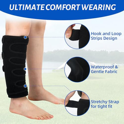 Cuffbow 2 Pairs Leg Gaiters with Hook and Loop Straps Neoprene shin guards Lower leg protection Calf shield for Men Women Yard Work mountain bike ride Hiking Cross Country Outdoor Activities Essential