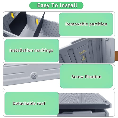 Rockever Nesting Boxes for Chickens, Plastic Nesting Boxes for Chicken Coop, Waterproof 3 Compartment Chicken Nesting Box for Laying Eggs for Hens, Ducks and Poultry