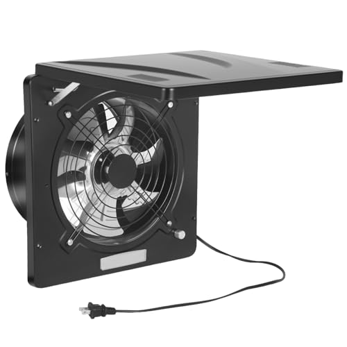 10 Inch Exhaust Fan with Switch, 1236 CFM Powerful Through Wall Exhaust Fan with Damper, Potable Window Exhaust Fans, Small Fume Extractor Ventilation Fan for Attic, Shop, Smoking Room, Ceiling