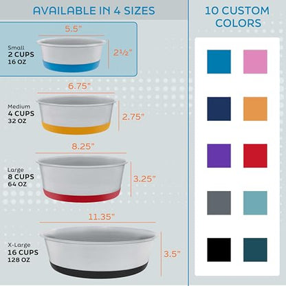 Master Pet Supply Stainless Steel Dog Bowls Set of 2 with Extra Thick Silicone Base - 2 Cup (16 oz) Black Velvet, Non-Slip, Dishwasher Safe Metal Bowls, Pet Dog Food Bowl for Dogs, Cats, Anti Rust - color: Black Velvet, size: 2 Cups (16 oz) 2 Pack