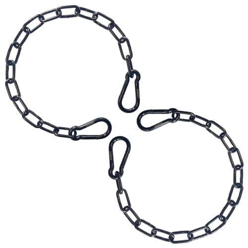 20 inches Heavy Duty Chain Link Fence Gate Chains 900lbs Capacity - Stainless Steel Chain Locks for Outside, Metal Chain for Horses Goats Dogs Stall Barns and Fence Gates, Black, 2 Pack - color: 20in - Black - 2 Pack, size: 5mm