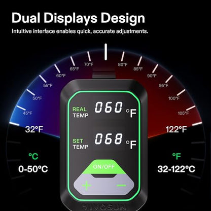 VIVOSUN 20"x20.75" Seedling Heat Mat with Built-in Temperature Controller, UL & MET-Certified Waterproof Plant Heating Pad for Germination, Hydroponics, Brewing, Breeding, and Greenhouses - size: 20"x20.75"