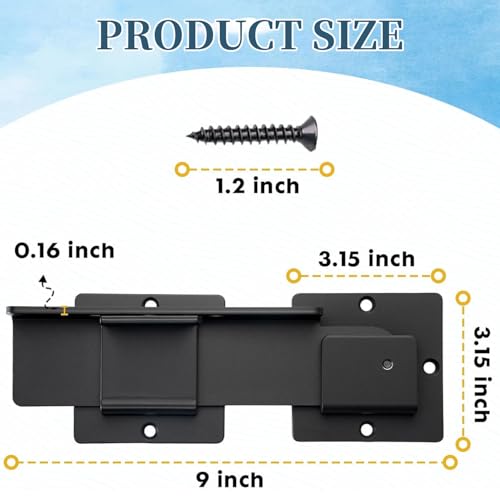 9-Inch Heavy Duty Flip Gate Latch with 4 Padlock Holes 4mm Thick Carbon Steel Adjustable Door Latch for Sliding/Swing Gates, Barn, Shed, Garage, Yard, Fence (9 inch) - size: 9 Inch