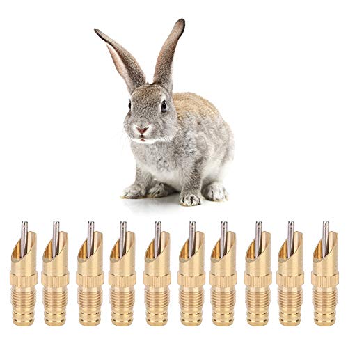 Stainless Steel Rabbit Water, Rabbit Drinker Waterer Nipple Feeder, 10Pcs Automatic Rabbit Drinker Nipple Waterer Drinking Water Tool for Small Animals Farm Animal Supplies