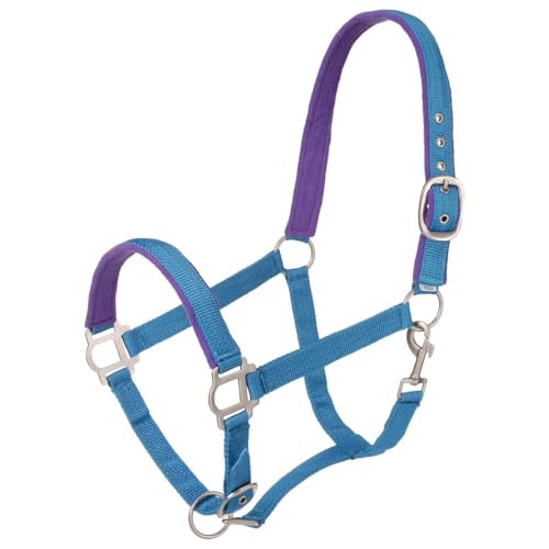 Tough1 Padded Halter with Satin Hardware - color: Turquoise, size: Pony